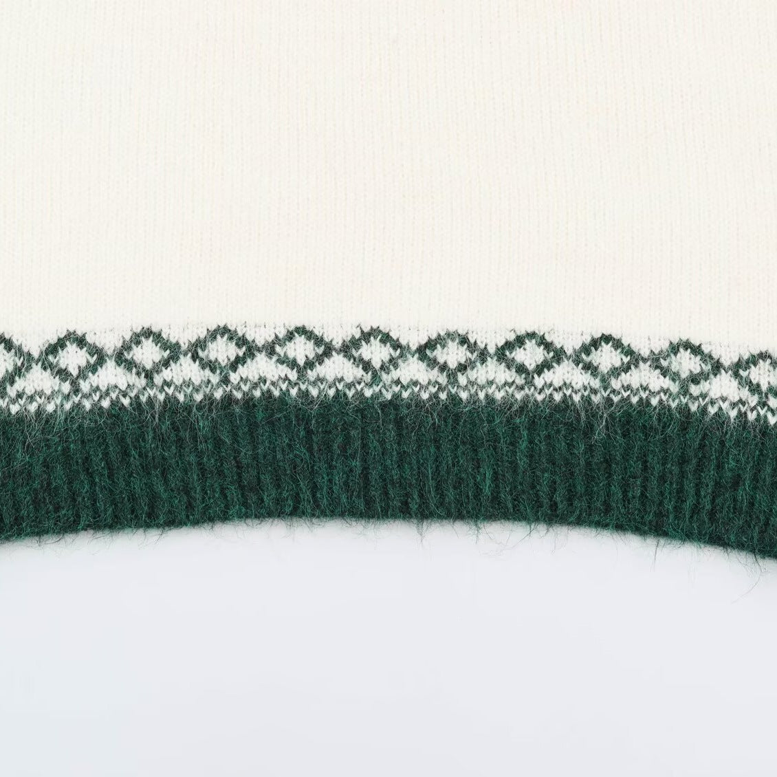 Color Block Christmas Knit Sweater With Long Sleeve Featuring Jacquard Craft And Pullover Design