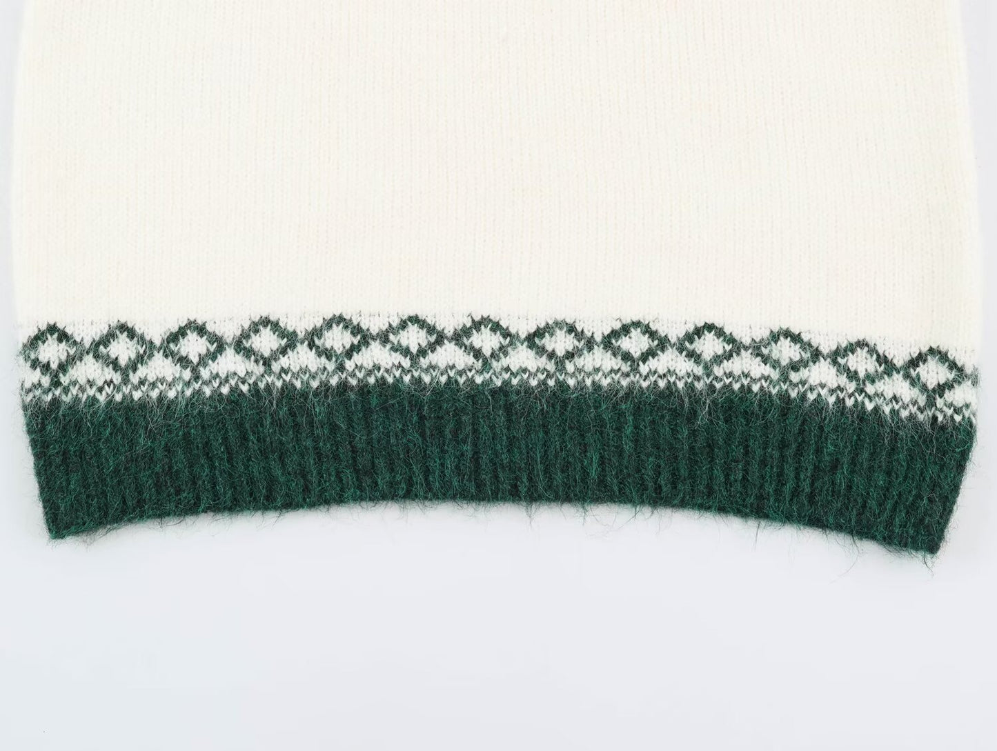 Color Block Christmas Knit Sweater With Long Sleeve Featuring Jacquard Craft And Pullover Design