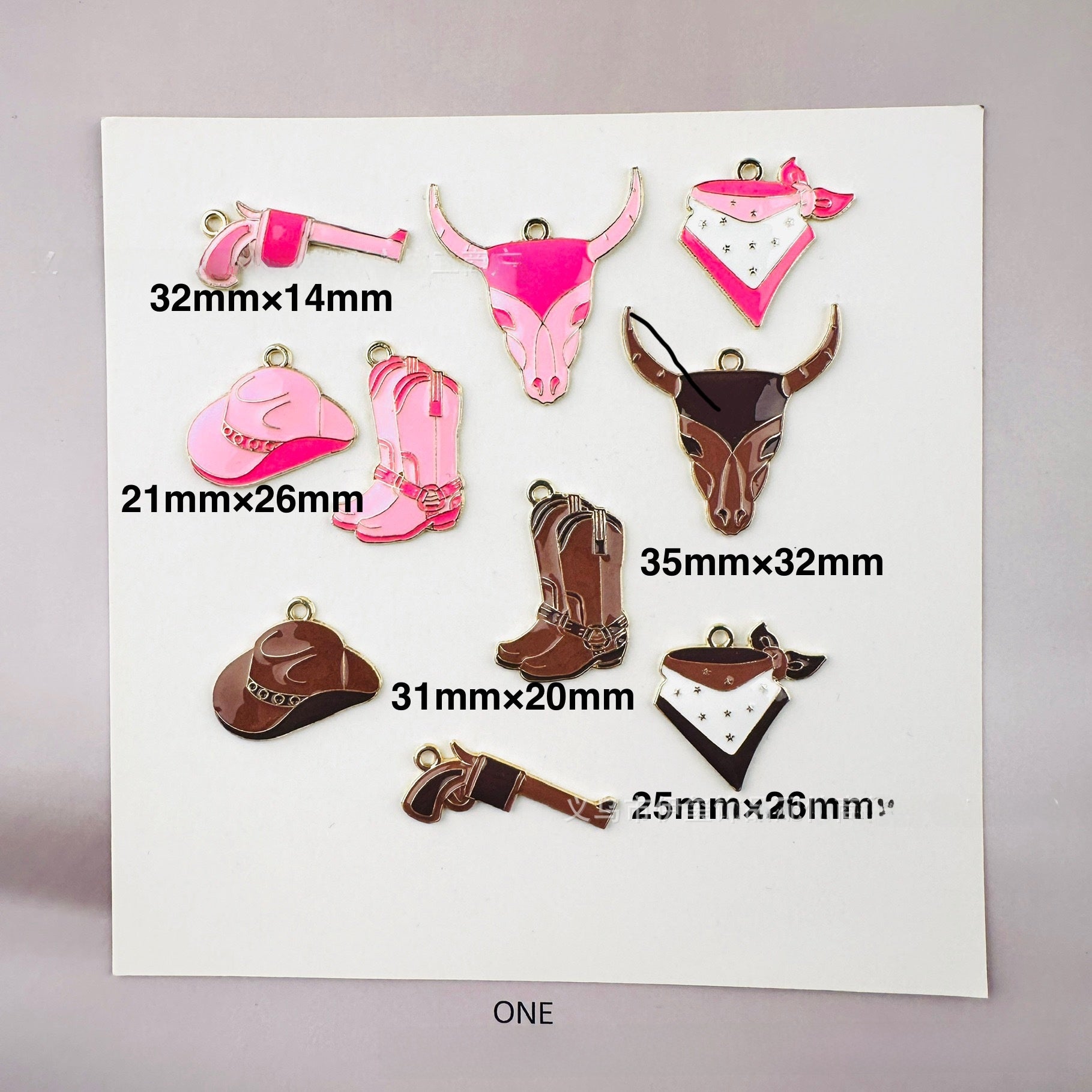 Cattle Pendant Jewelry Accessory In Alloy Featuring Enamel Craftsmanship With Natural Pink Color In Cartoon Style