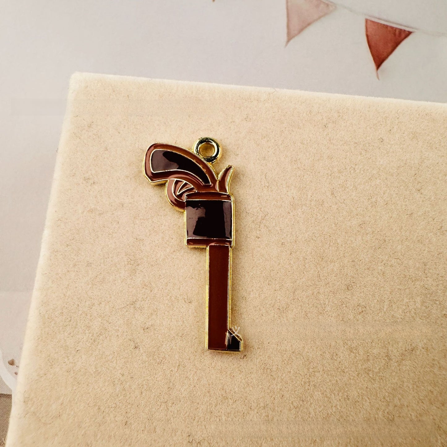 Cattle Pendant Jewelry Accessory In Alloy Featuring Enamel Craftsmanship With Natural Pink Color In Cartoon Style