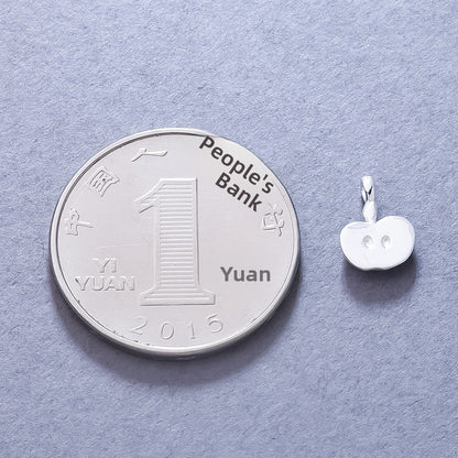 Apple Pendant In 925 Sterling Silver With Electroplated Finish, Silver Jewelry Accessory