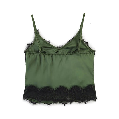 Vintage Style Sleeveless Skirt Co-ord Set In Polyester Featuring Lace Craft For Summer