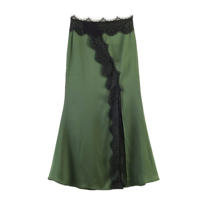 Vintage Style Sleeveless Skirt Co-ord Set In Polyester Featuring Lace Craft For Summer