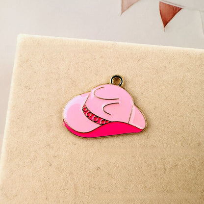 Cattle Pendant Jewelry Accessory In Alloy Featuring Enamel Craftsmanship With Natural Pink Color In Cartoon Style