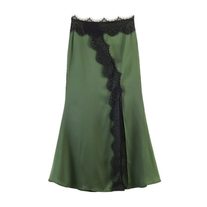 Vintage Style Sleeveless Skirt Co-ord Set In Polyester Featuring Lace Craft For Summer
