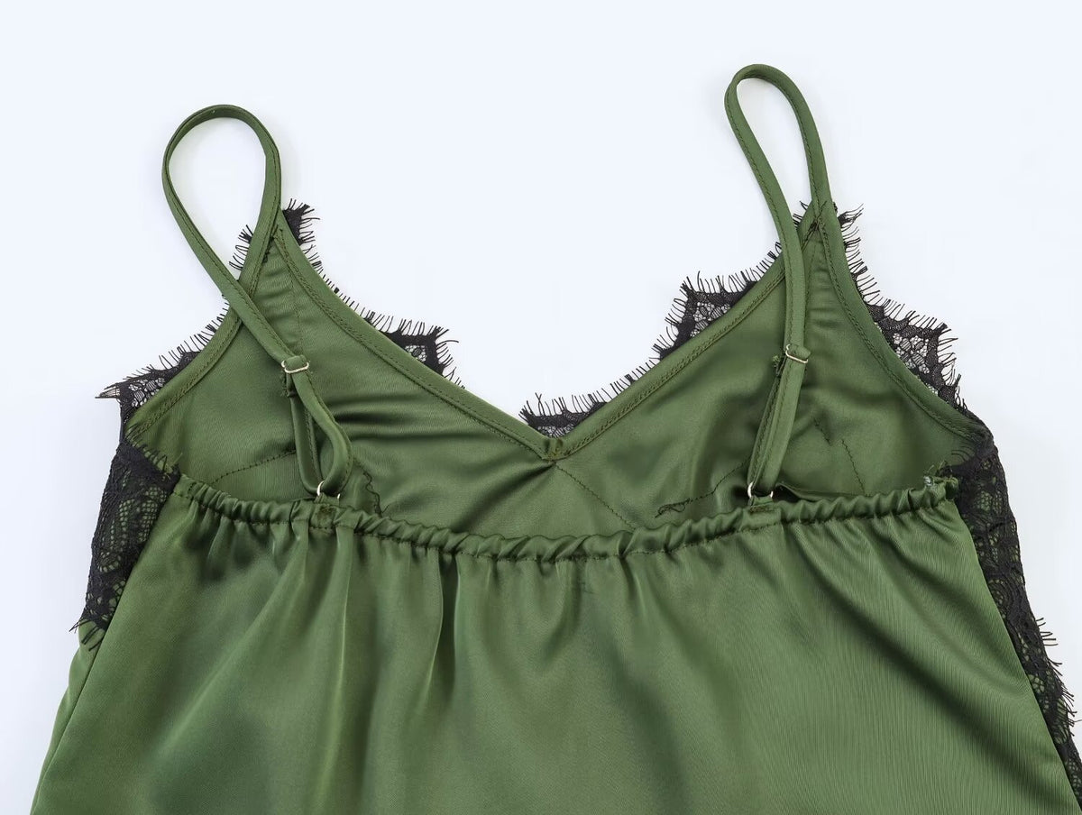 Vintage Style Sleeveless Skirt Co-ord Set In Polyester Featuring Lace Craft For Summer