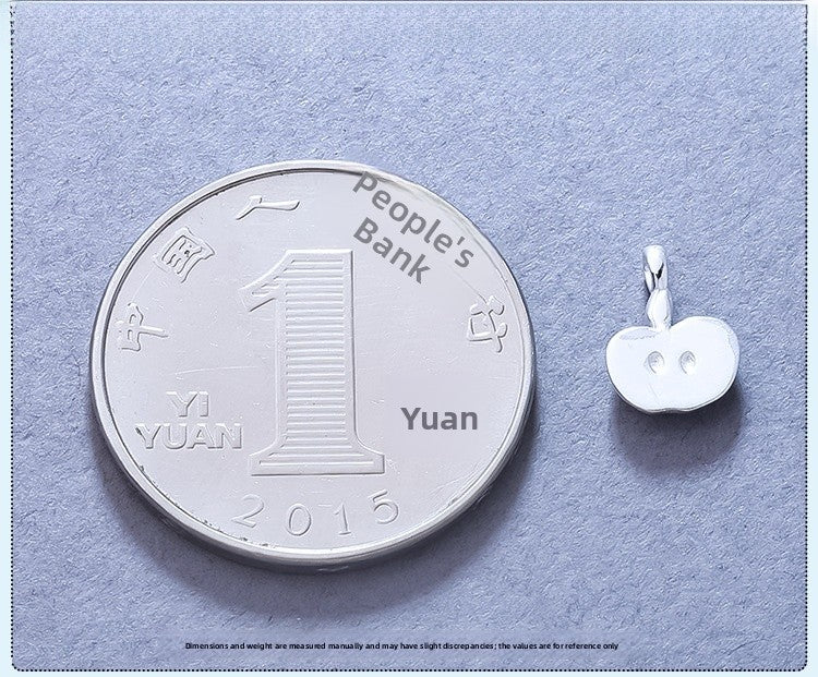 Apple Pendant In 925 Sterling Silver With Electroplated Finish, Silver Jewelry Accessory