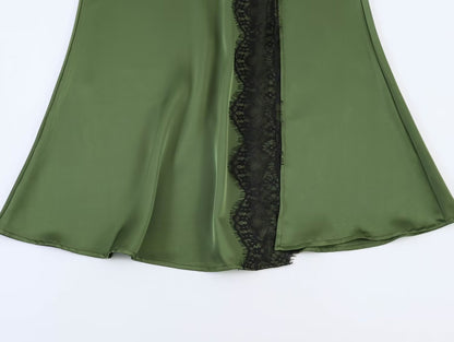Vintage Style Sleeveless Skirt Co-ord Set In Polyester Featuring Lace Craft For Summer