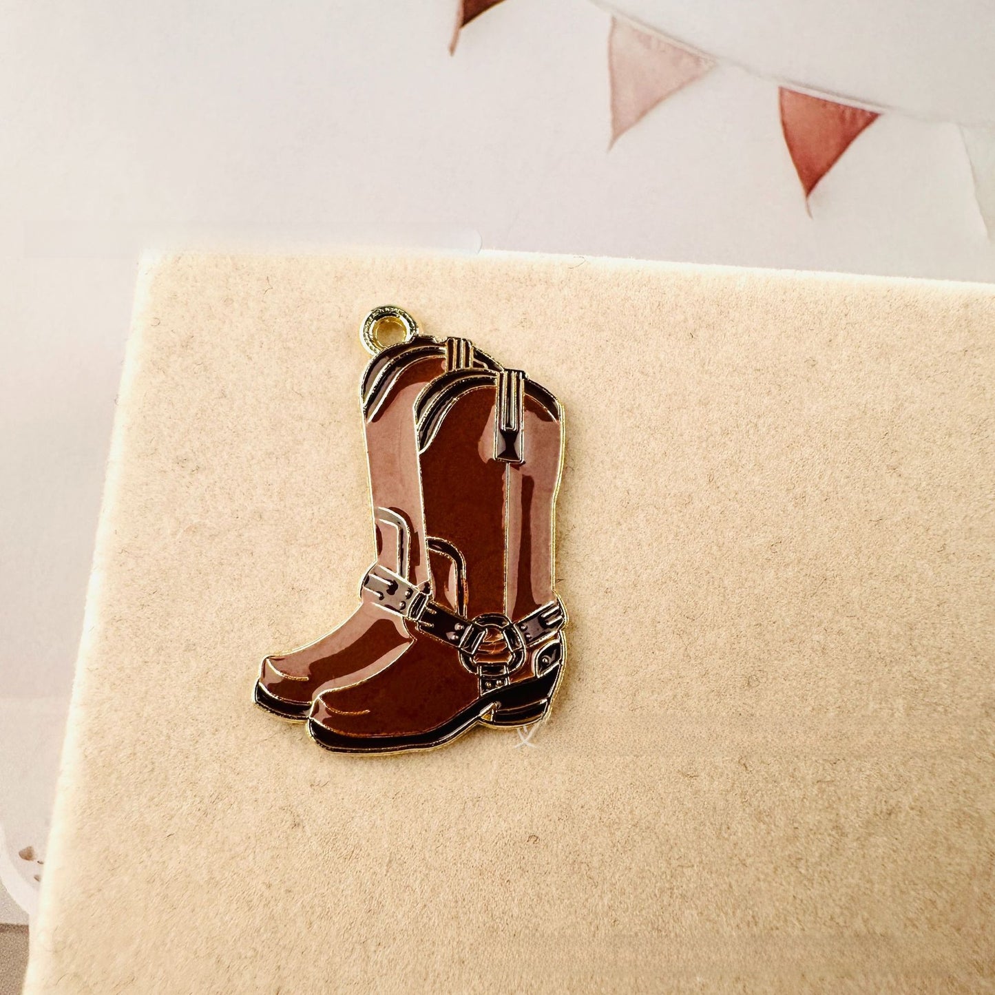 Cattle Pendant Jewelry Accessory In Alloy Featuring Enamel Craftsmanship With Natural Pink Color In Cartoon Style