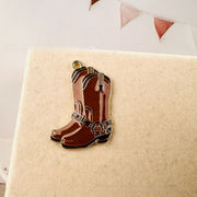 1 Pair of Brown Oil-dripped Cowboy Boots