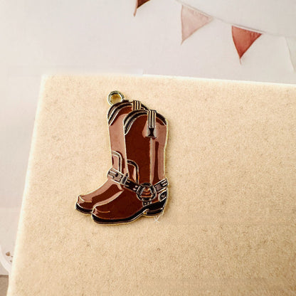 Cattle Pendant Jewelry Accessory In Alloy Featuring Enamel Craftsmanship With Natural Pink Color In Cartoon Style
