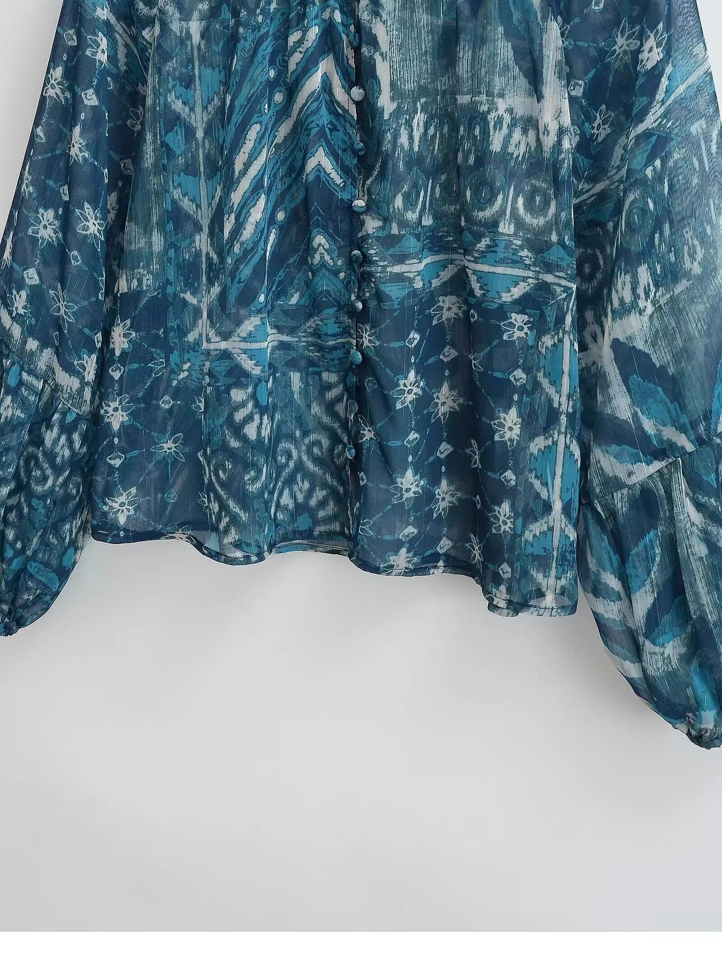 Vintage Style Skirt Co-ord Set With Printing, Long Sleeve, Polyester Fabric, 2 Pieces Set