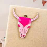 1 Pink Enamel Cow Head