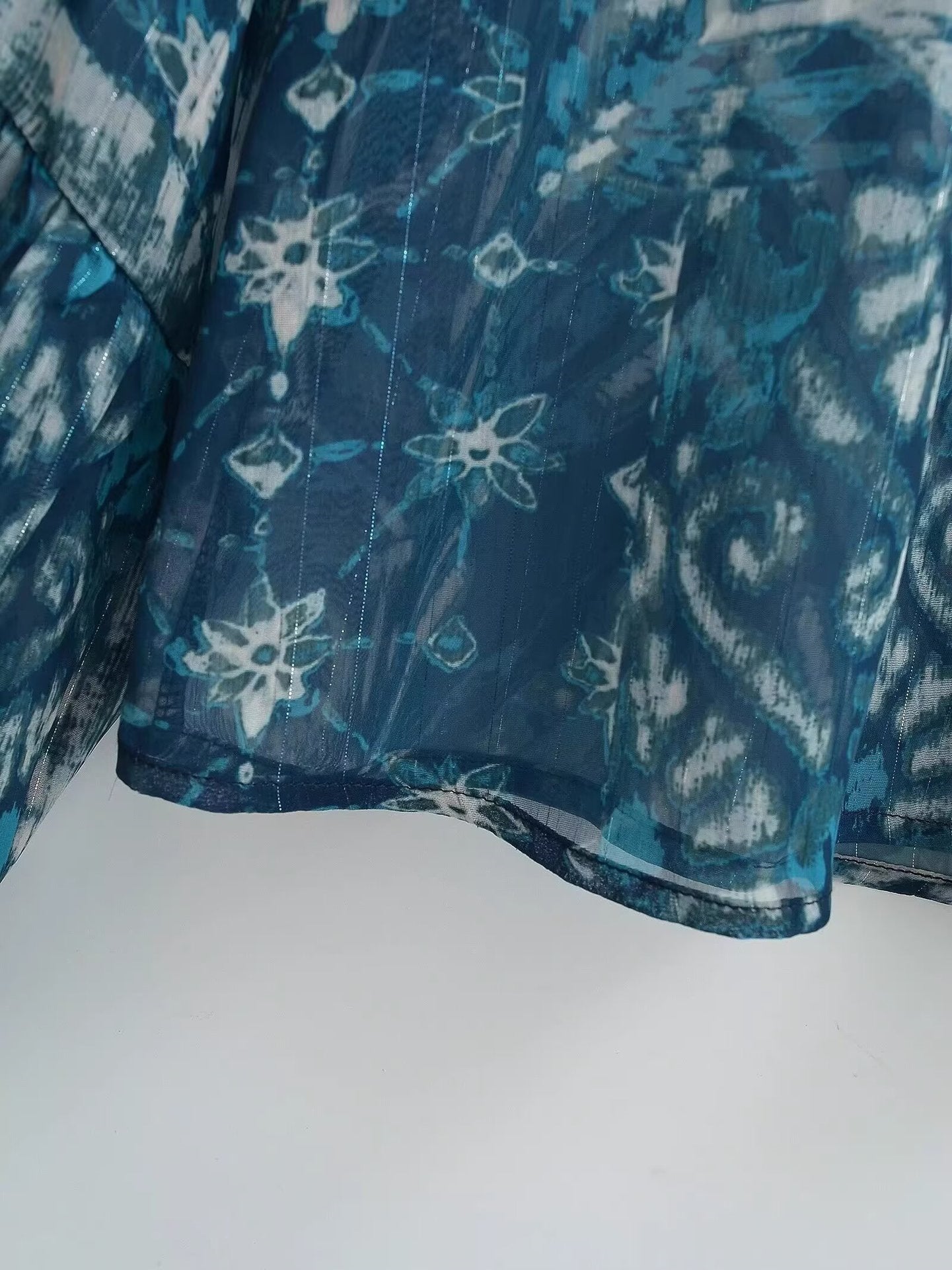 Vintage Style Skirt Co-ord Set With Printing, Long Sleeve, Polyester Fabric, 2 Pieces Set