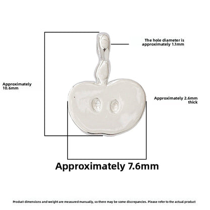 Apple Pendant In 925 Sterling Silver With Electroplated Finish, Silver Jewelry Accessory