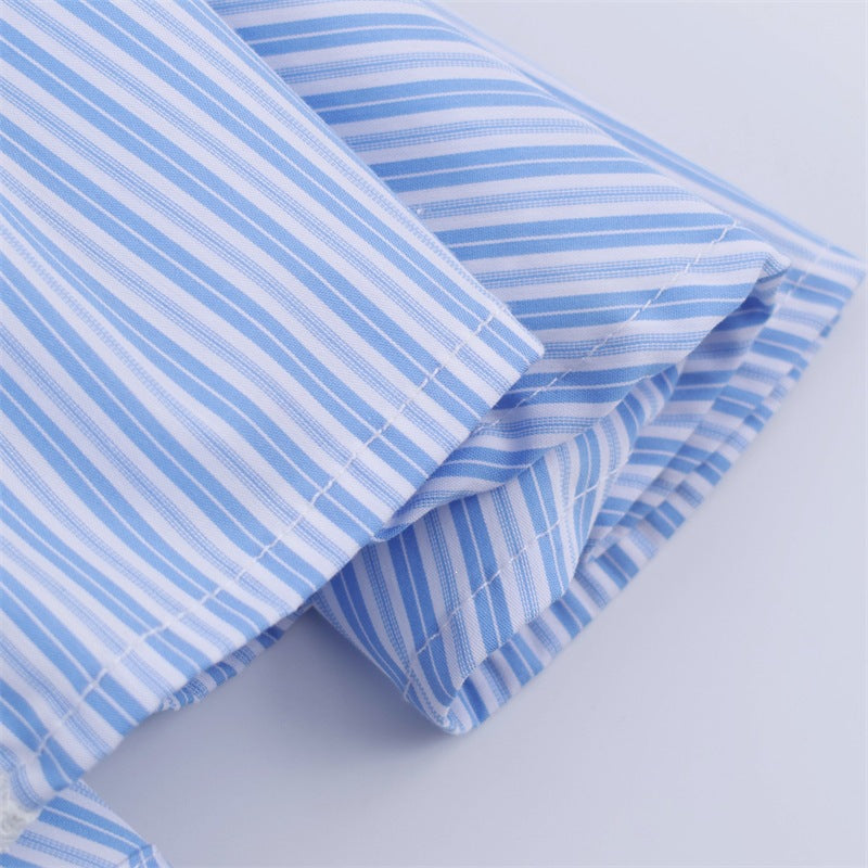 Sexy Summer Stripe Skirt In Polyester Fabric Featuring Stylish Stripe Craftsmanship, Perfect For Street Wear