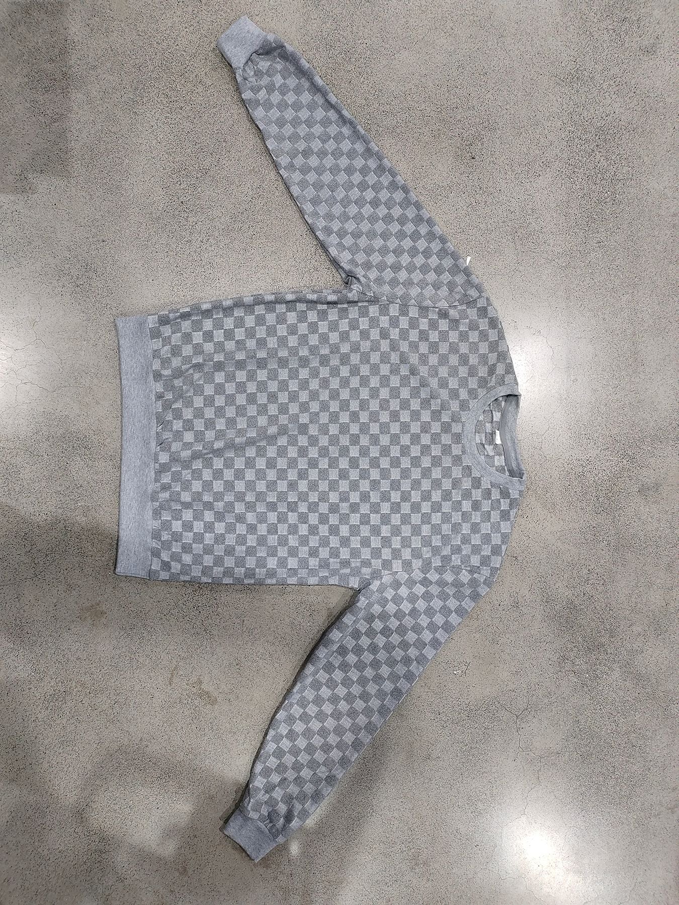 Men's Casual Gingham Long Sleeve Hoodie In White Polyester With Jacquard Craft Technique