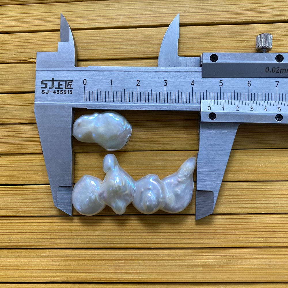 Polished Irregular Freshwater Pearl Beads In Natural Baroque Style, Undrilled For Jewelry Making
