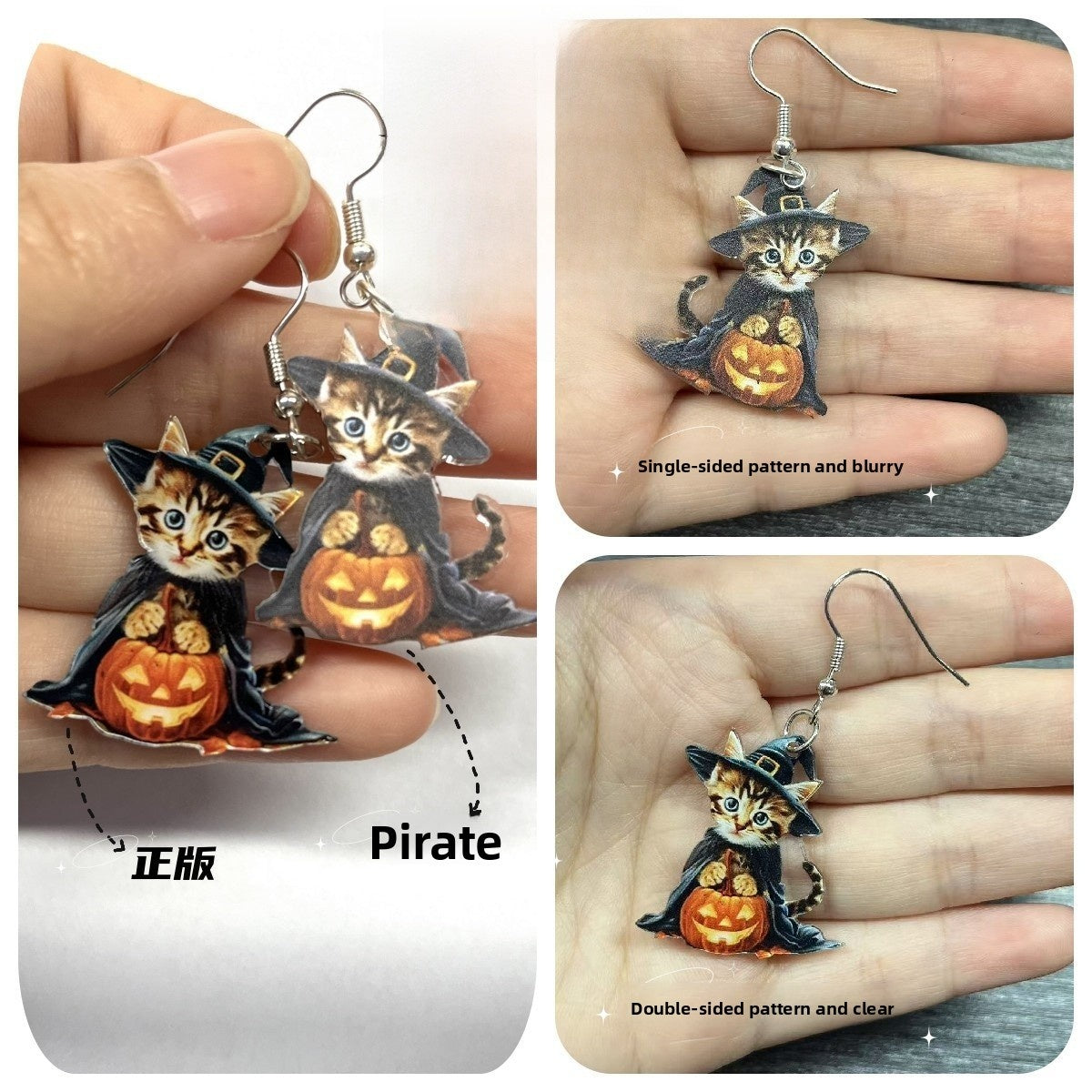 Purple Ghost Dangling Earrings For Women With 304 Stainless Steel Studs, Acrylic Design, Perfect For Halloween