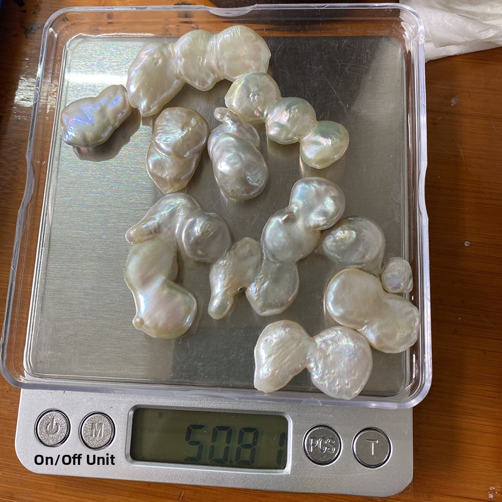 Polished Irregular Freshwater Pearl Beads In Natural Baroque Style, Undrilled For Jewelry Making