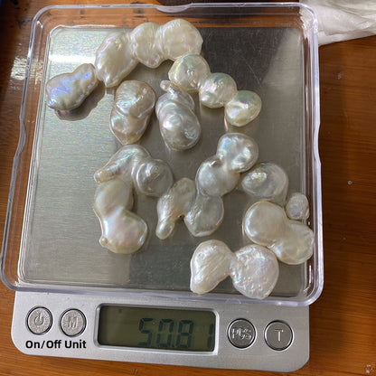 Polished Irregular Freshwater Pearl Beads In Natural Baroque Style, Undrilled For Jewelry Making