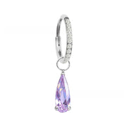 Diamond-encrusted Earrings + Blue Water Drop Pendant