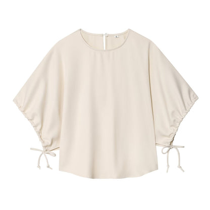 Casual Wide Leg Full Length Pants In Polyester Fabric With Puff Sleeve Detail, Inelastic For Autumn Wear