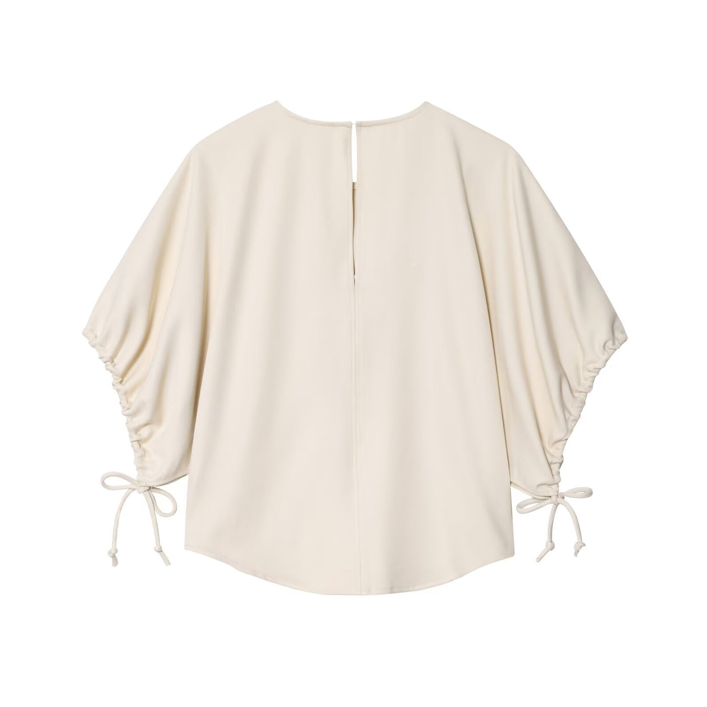 Casual Wide Leg Full Length Pants In Polyester Fabric With Puff Sleeve Detail, Inelastic For Autumn Wear