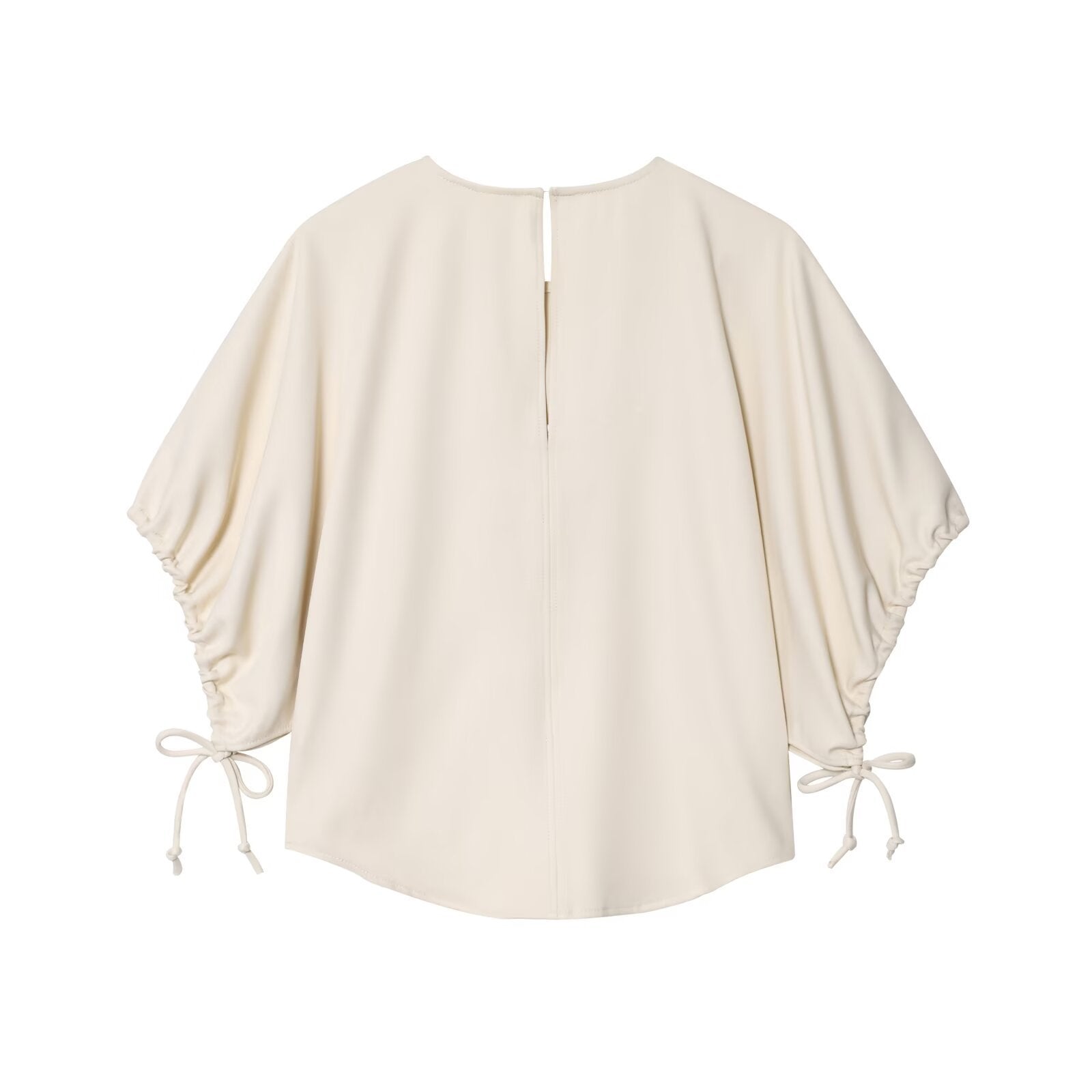Casual Wide Leg Full Length Pants In Polyester Fabric With Puff Sleeve Detail, Inelastic For Autumn Wear