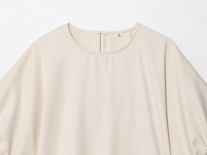 Casual Wide Leg Full Length Pants In Polyester Fabric With Puff Sleeve Detail, Inelastic For Autumn Wear