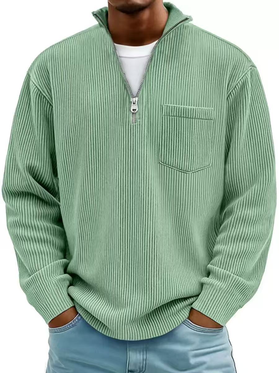 Men's Solid Color Purple Business Long Sleeve Polyester Hoodie With Knitted Craft