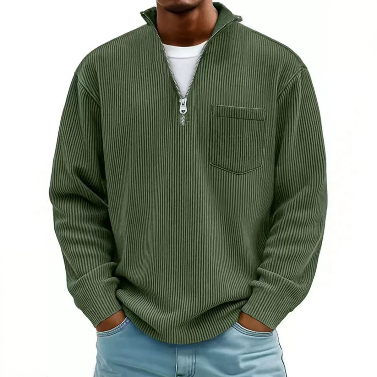 Men's Solid Color Purple Business Long Sleeve Polyester Hoodie With Knitted Craft