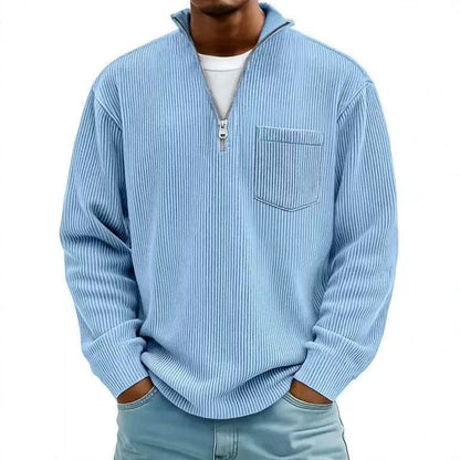 Men's Solid Color Purple Business Long Sleeve Polyester Hoodie With Knitted Craft