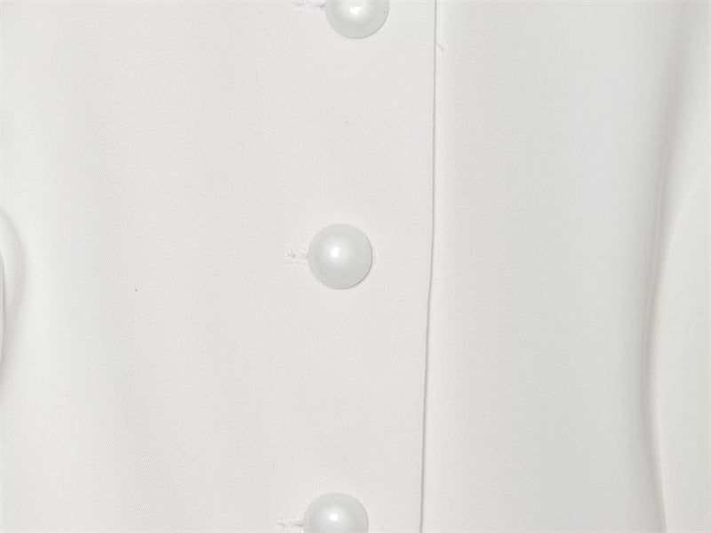 Solid Color Eyelet Top For Women In Polyester Fabric With British Style Featuring Hollow Out And Single Breasted Round Neck Design