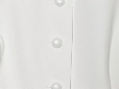 Solid Color Eyelet Top For Women In Polyester Fabric With British Style Featuring Hollow Out And Single Breasted Round Neck Design