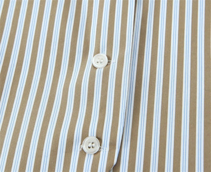 Casual Stripe Cotton Blend Straight Pants Pant Co-ord Set With Tie Closure For Everyday Wear
