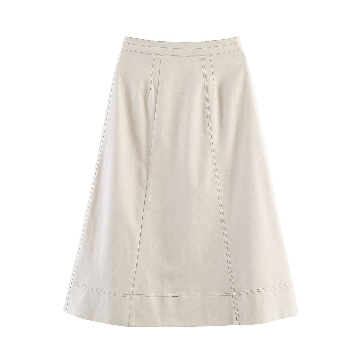 Solid Color Linen Sleeveless Casual Vest Skirt Co-ord Set For Spring