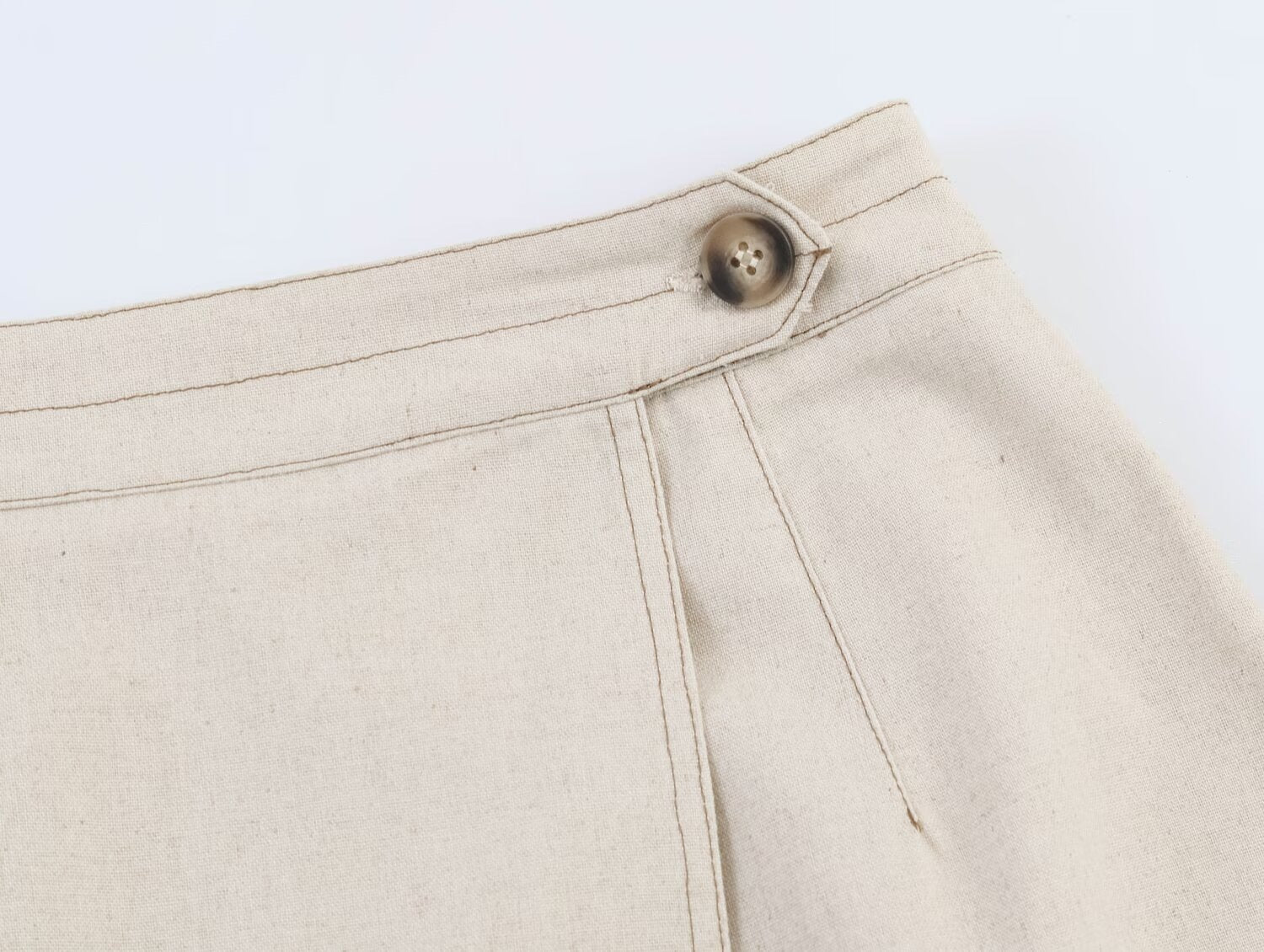 Solid Color Linen Sleeveless Casual Vest Skirt Co-ord Set For Spring