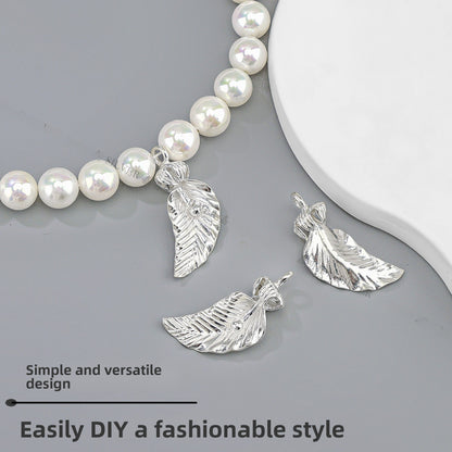 925 Sterling Silver Flowers Pendant With Crystal Inlay, Electroplated Finish, Cartoon Style Jewelry Accessory
