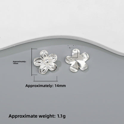 925 Sterling Silver Flowers Pendant With Crystal Inlay, Electroplated Finish, Cartoon Style Jewelry Accessory