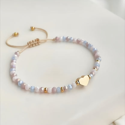 Bohemian Geometric Glass Beaded Bracelet For Women With Twisted Rope Chain