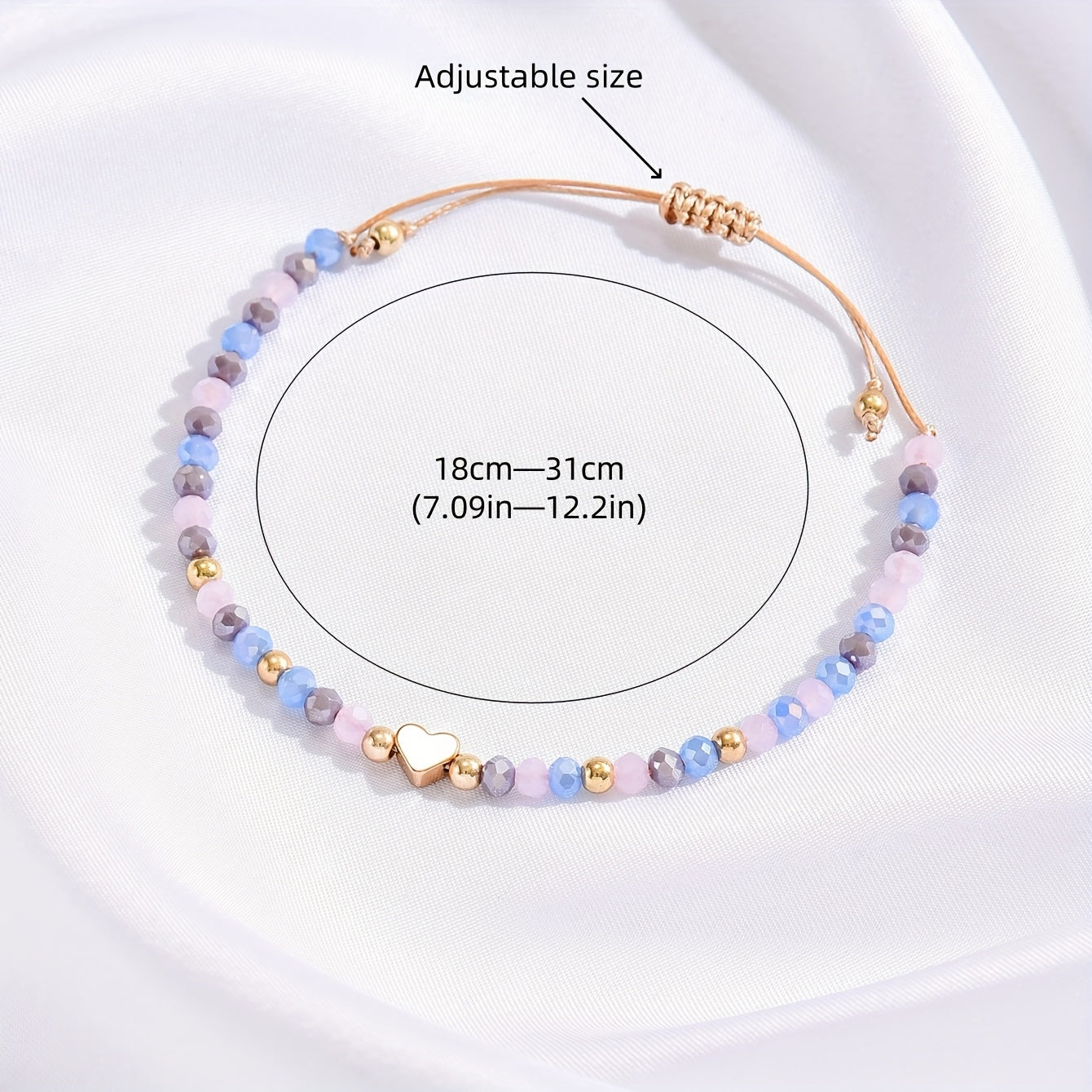 Bohemian Geometric Glass Beaded Bracelet For Women With Twisted Rope Chain