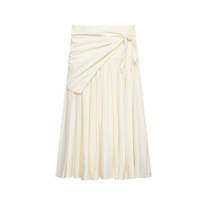 Solid Color Casual Polyester Summer Skirt Featuring Asymmetrical Craft With Loose Fit In Irregular Skirt Style