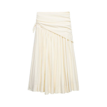 Solid Color Casual Polyester Summer Skirt Featuring Asymmetrical Craft With Loose Fit In Irregular Skirt Style