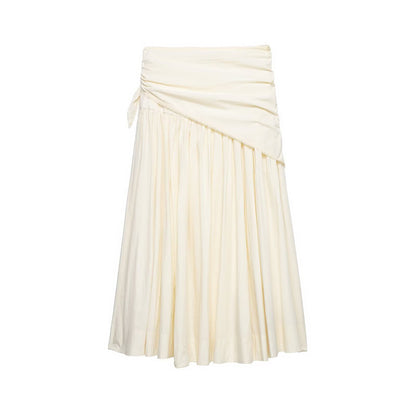 Solid Color Casual Polyester Summer Skirt Featuring Asymmetrical Craft With Loose Fit In Irregular Skirt Style
