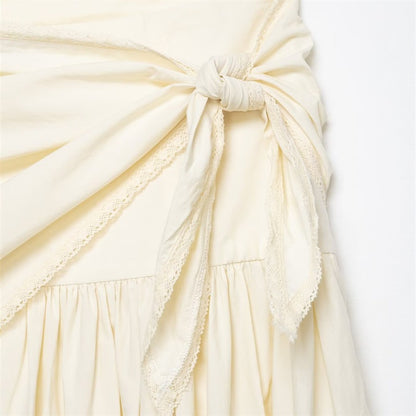 Solid Color Casual Polyester Summer Skirt Featuring Asymmetrical Craft With Loose Fit In Irregular Skirt Style