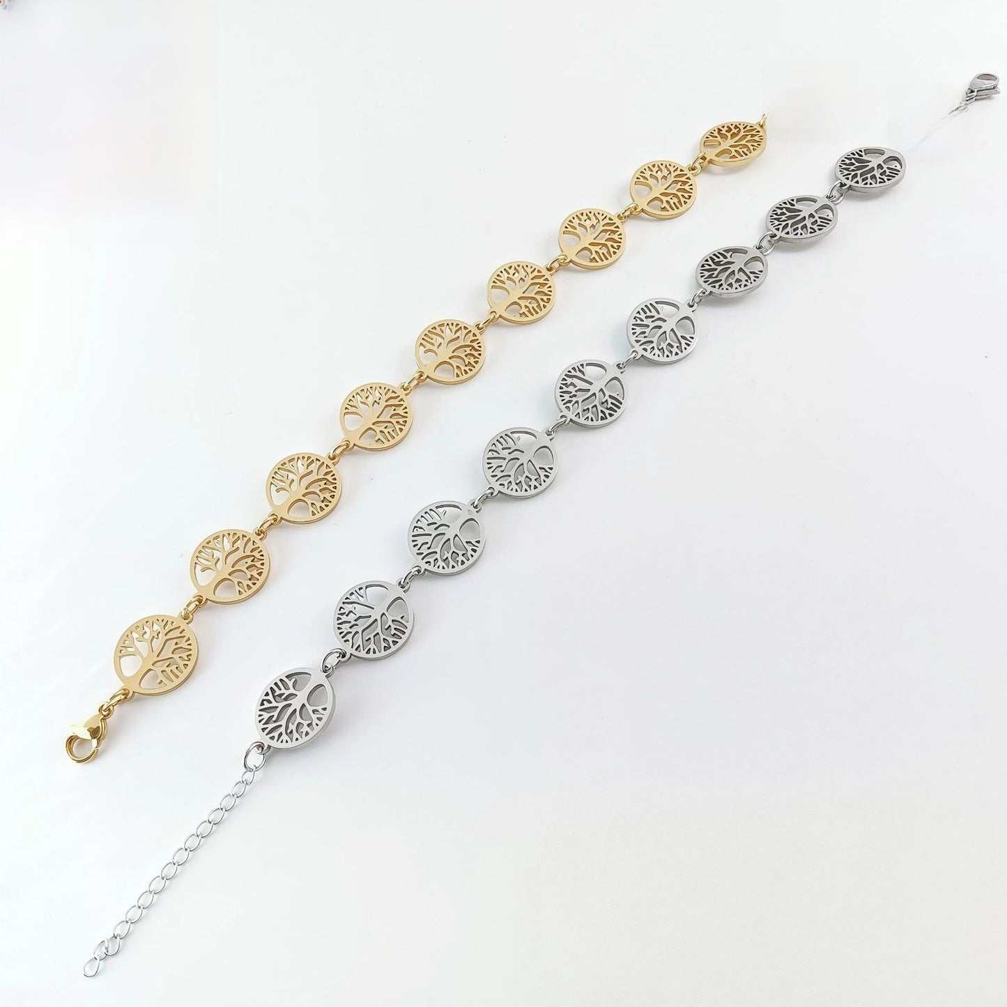 Handmade Hip-Hop Paper Clip Bracelet In Stainless Steel With Gold Finish, Unisex Style