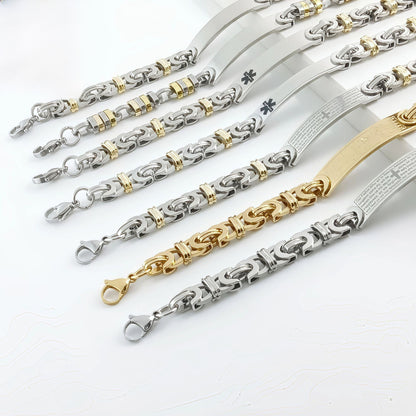 Handmade Hip-Hop Paper Clip Bracelet In Stainless Steel With Gold Finish, Unisex Style