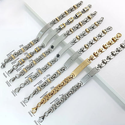 Handmade Hip-Hop Paper Clip Bracelet In Stainless Steel With Gold Finish, Unisex Style