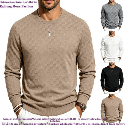 Men's Casual Gingham Long Sleeve Hoodie In White Polyester With Jacquard Craft Technique